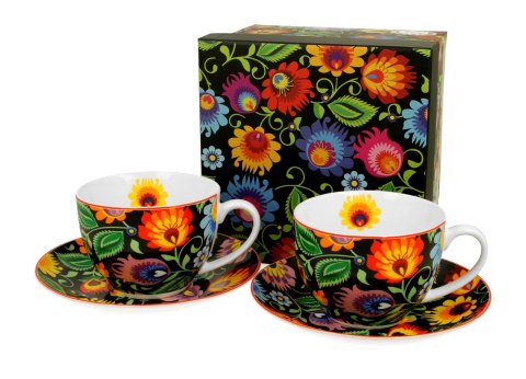 Filiżanki ze spodkami 250ml komplet 2szt. ETNIC Filiżanki ze spodkami 250ml komplet 2szt. ETNIC