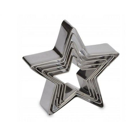 Foremki wykrawacze metalowe 5szt. GWIAZDKI Foremki wykrawacze metalowe 5szt. GWIAZDKI