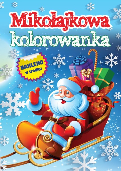 Kolorowanka z naklejkami Mikołajowa niespodzianka Kolorowanka z naklejkami Mikołajowa niespodzianka