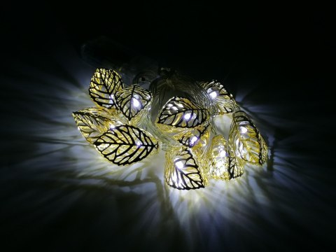 Lampki listki metal LED św. ciepłe zimne Lampki listki metal LED św. ciepłe zimne