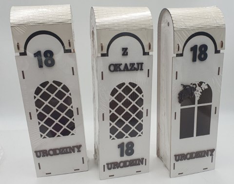 Skrzynka na wino drewniana 18 - urodziny Skrzynka na wino drewniana 18 - urodziny