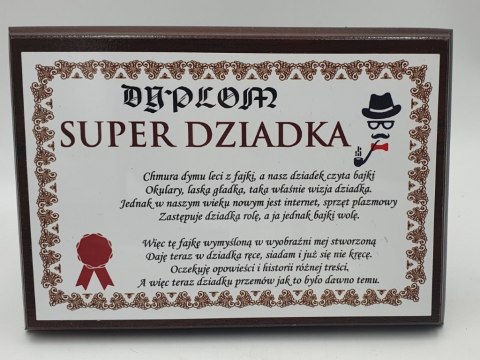 Dyplom drewniany SUPER DZIADKA DDR04 Dyplom drewniany SUPER DZIADKA DDR04