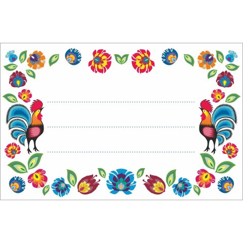 Etykiety samoprzylepne wzór folk 85/55mm 20szt. | 660058 Etykiety samoprzylepne wzór folk 85/55mm 20szt. | 660058