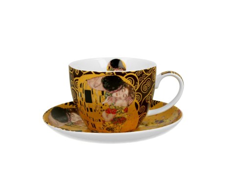 Filiżanka jumbo ze spodkiem 470ml THE KISS BROWN by Gustav Klimt Filiżanka jumbo ze spodkiem 470ml THE KISS BROWN by Gustav Klimt