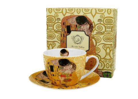 Filiżanka ze spodkiem 280ml THE KISS ECRU by Gustav Klimt Filiżanka ze spodkiem 280ml THE KISS ECRU by Gustav Klimt