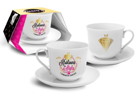 Filiżanka ze spodkiem 400ml - Królowa stylu i domowego ogniska DIAMOND EDITION Filiżanka ze spodkiem 400ml - Królowa stylu i domowego ogniska DIAMOND EDITION