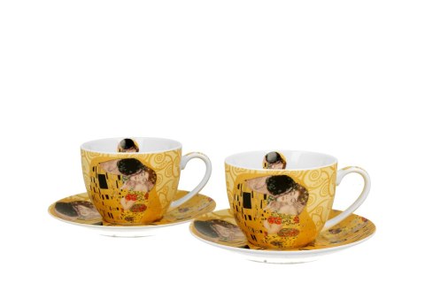Filiżanki ze spodkami 250ml komplet 2szt. THE KISS ECRU by Gustav Klimt Filiżanki ze spodkami 250ml komplet 2szt. THE KISS ECRU by Gustav Klimt