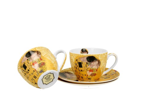 Filiżanki ze spodkami 250ml komplet 2szt. THE KISS ECRU by Gustav Klimt Filiżanki ze spodkami 250ml komplet 2szt. THE KISS ECRU by Gustav Klimt