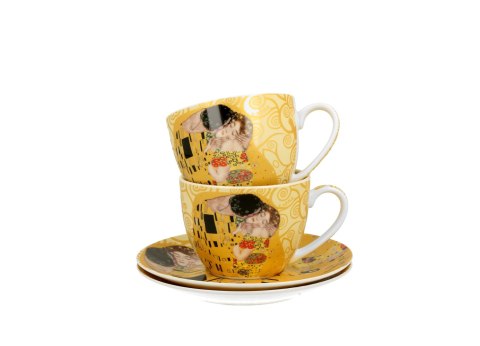 Filiżanki ze spodkami 250ml komplet 2szt. THE KISS ECRU by Gustav Klimt Filiżanki ze spodkami 250ml komplet 2szt. THE KISS ECRU by Gustav Klimt