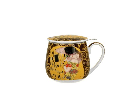 Kubek baryłka z zaparzaczem 430ml THE KISS Brown by Gustav Klimt Kubek baryłka z zaparzaczem 430ml THE KISS Brown by Gustav Klimt