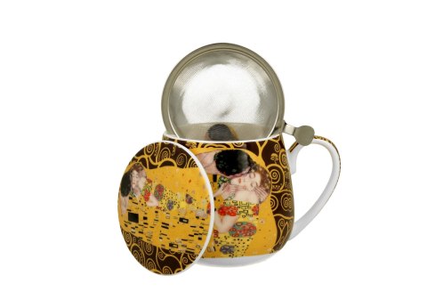 Kubek baryłka z zaparzaczem 430ml THE KISS Brown by Gustav Klimt Kubek baryłka z zaparzaczem 430ml THE KISS Brown by Gustav Klimt