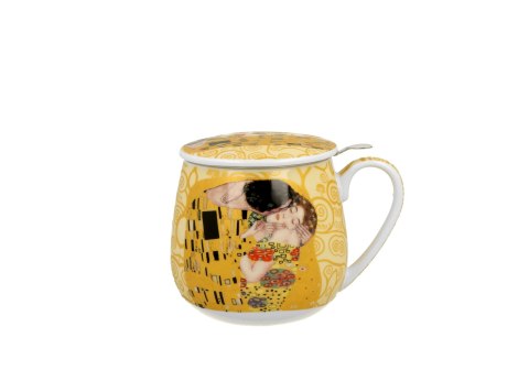 Kubek baryłka z zaparzaczem 430ml THE KISS Ecru by Gustav Klimt Kubek baryłka z zaparzaczem 430ml THE KISS Ecru by Gustav Klimt