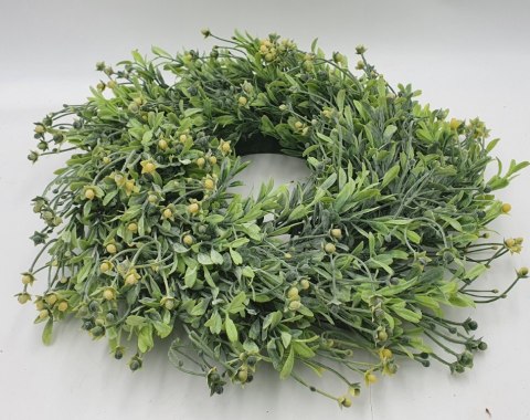 Wianek kolor listki kwiatki 30cm M93054 Wianek kolor listki kwiatki 30cm M93054