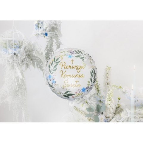 Balon foliowy ''Pierwsza Komunia Święta'' 45cm | FB209 Balon foliowy ''Pierwsza Komunia Święta'' 45cm | FB209