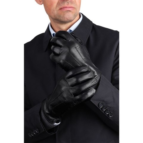 Skórzane czarne rękawice męskie XL Skórzane czarne rękawice męskie XL