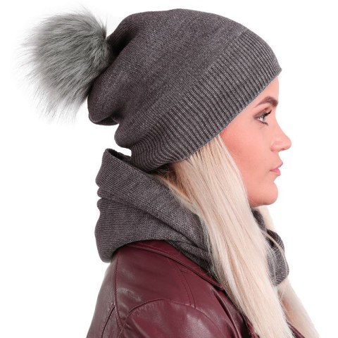 KOMPLET czapka z pomponem i komin KOMPLET czapka z pomponem i komin