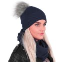KOMPLET czapka z pomponem i komin