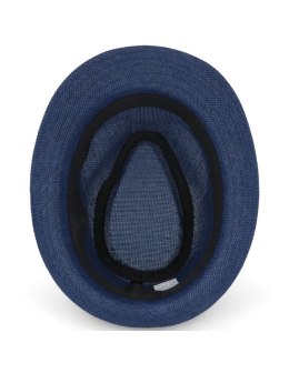 Kapelusz na lato słomkowy trilby kotwice