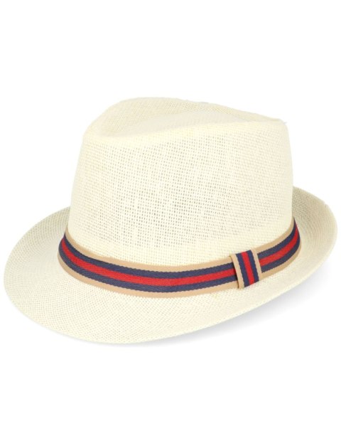 Kapelusz na lato słomkowy trilby kotwice Kapelusz na lato słomkowy trilby kotwice