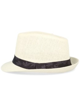 Kapelusz na lato słomkowy trilby kotwice