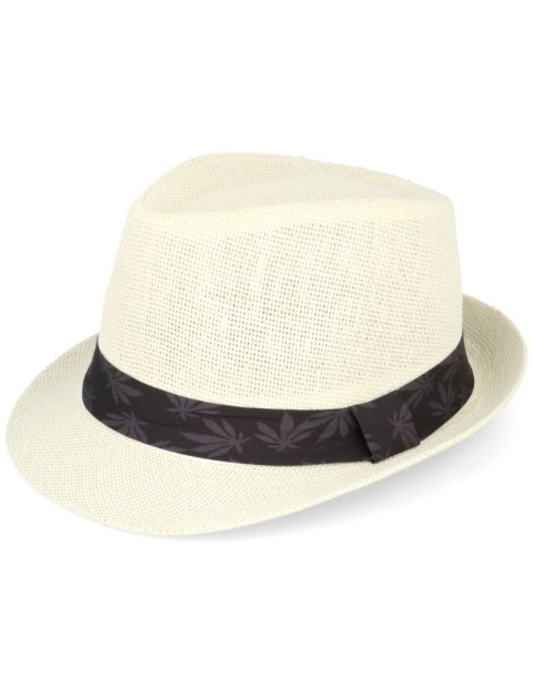 Kapelusz na lato słomkowy trilby kotwice Kapelusz na lato słomkowy trilby kotwice
