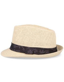Kapelusz na lato słomkowy trilby kotwice