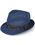 Kapelusz na lato słomkowy trilby kotwice