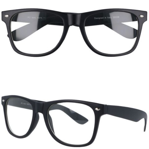 Okulary zerówki wayfarer czarne matowe Okulary zerówki wayfarer czarne matowe