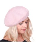 Beret damski alpaka jasny róż