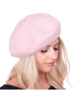 Beret damski alpaka jasny róż