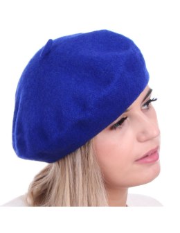 Beret damski w stylu francuskim chabrowy
