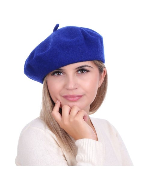 Beret damski w stylu francuskim chabrowy Beret damski w stylu francuskim chabrowy