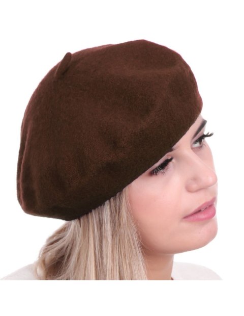 Beret damski w stylu francuskim ciemny brąz Beret damski w stylu francuskim ciemny brąz