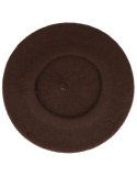Beret damski w stylu francuskim ciemny brąz