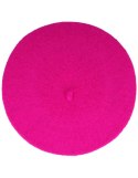 Beret damski w stylu francuskim fuksja