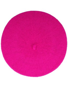 Beret damski w stylu francuskim fuksja