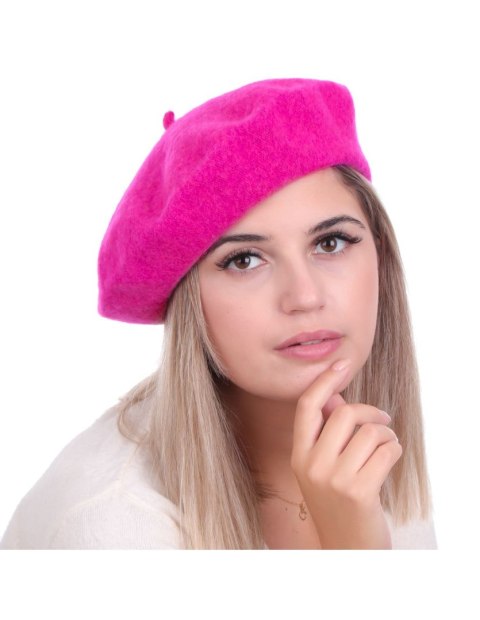 Beret damski w stylu francuskim fuksja Beret damski w stylu francuskim fuksja