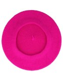 Beret damski w stylu francuskim fuksja