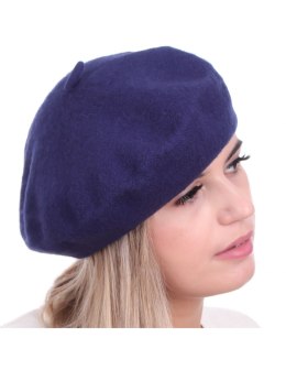 Beret damski w stylu francuskim granatowy