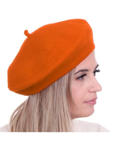 Beret damski w stylu francuskim pomarańczowy Beret damski w stylu francuskim pomarańczowy