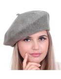 Beret damski w stylu francuskim popielaty