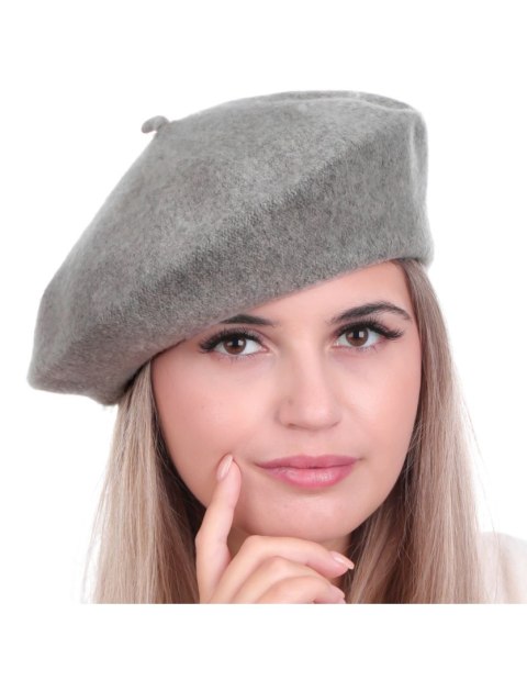 Beret damski w stylu francuskim popielaty Beret damski w stylu francuskim popielaty