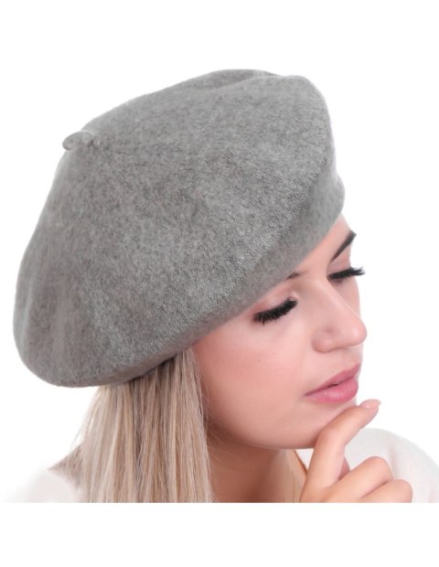 Beret damski w stylu francuskim popielaty Beret damski w stylu francuskim popielaty