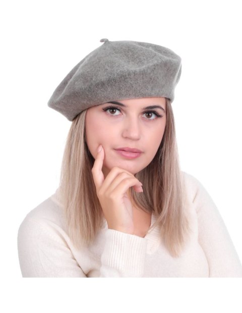 Beret damski w stylu francuskim popielaty Beret damski w stylu francuskim popielaty