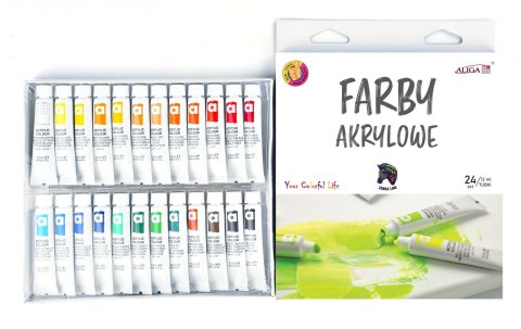 Farby akrylowe zestaw 24x12ml - mix kolorów | FTM-4544 Farby akrylowe zestaw 24x12ml - mix kolorów | FTM-4544