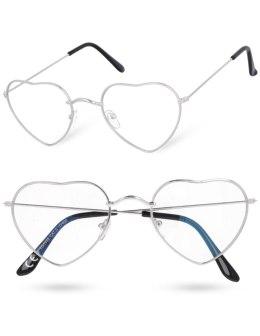 Okulary zerówki damskie serca z filtrem Blue Light