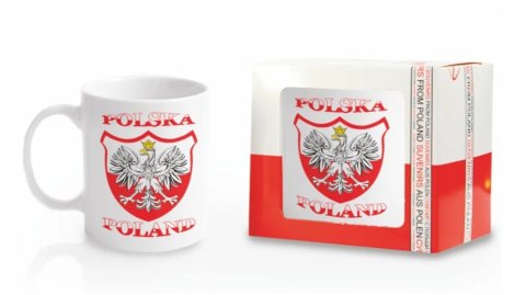 Kubek ceramiczny biały Polska orzeł na godle Kubek ceramiczny biały Polska orzeł na godle