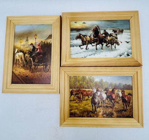 Obraz w drewnianej ramie 10/15 - konie Obraz w drewnianej ramie 10/15 - konie