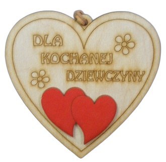Serce wiszące eko dla Kochanej Dziewczyny 12,5 x 12 cm Serce wiszące eko dla Kochanej Dziewczyny 12,5 x 12 cm