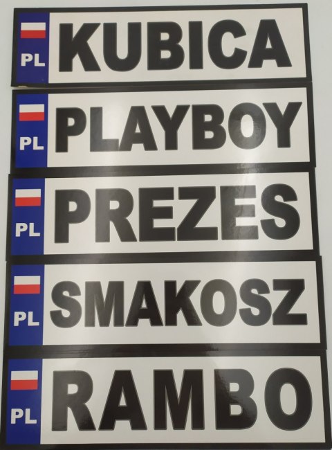 Tablice rejestracyjne KSYWY 40szt. Tablice rejestracyjne KSYWY 40szt.